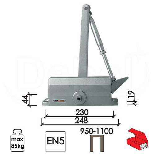 Picture of Dabel zatvarač za vrata 4030 silver248(230)x44(19) mm 65-85 kg q