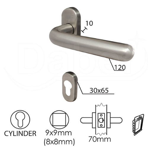 Picture of Dabel kvaka roz za alu vra nela inox 30/65/10/120/8/9 mm