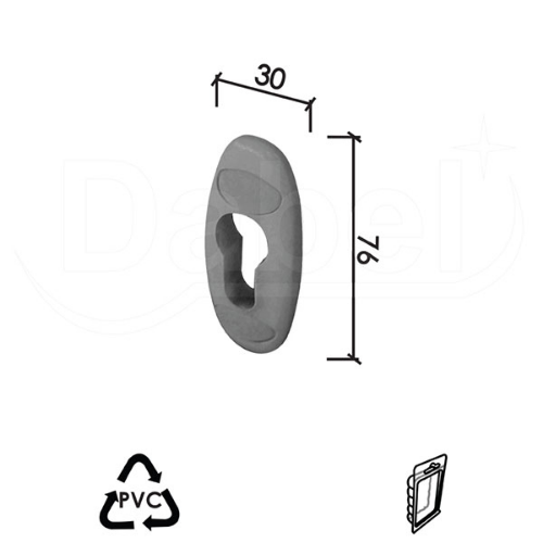 Picture of Dabel rozeta za vrata goč-r ral9006si 76x30 mm dbp1