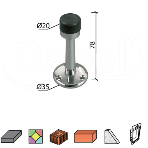 Picture of Dabel odbojnik zidni za vrata od601 hr fi35/20x78 mm 