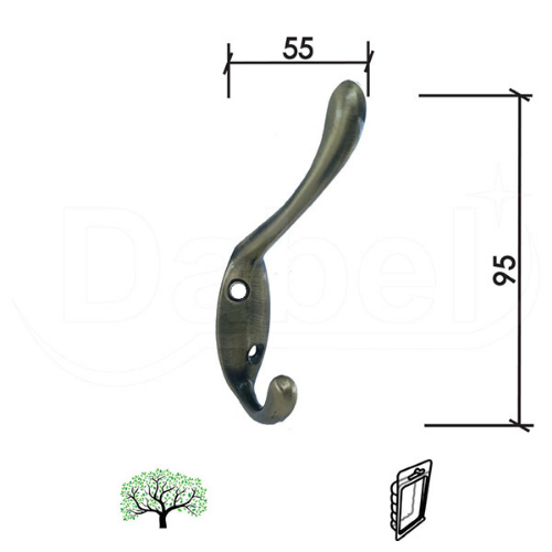 Picture of Dabel kuka za kaput i šešir v55 s-cu 55x95 mm dbp1