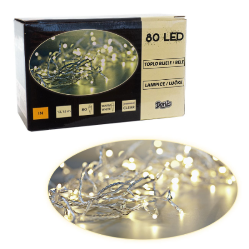 Picture of LED lampice bele 80 kom 12,15m