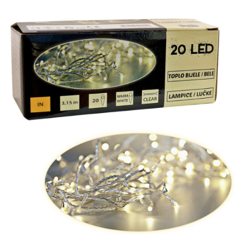 Picture of LED lampice bele, 20 lampica, 315cm