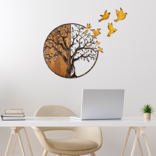 Picture of Zidna dekoracija drvo i ptice 92x71cm