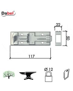 Dabel reza za katanac 104 ZnB 117x50mm DP1