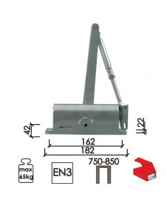 Dabel zatvarač za vrata 4027 silver182(162)x42(22) mm 45-65 kg q