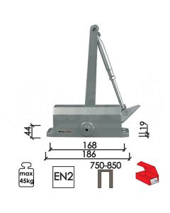 Dabel zatvarač za vrata 4028 silver 186(168)x44(19) mm 45 kg q