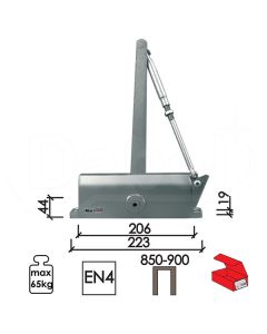 Dabel zatvarač za vrata 4029silver 223(206)x44(19) mm 45-65 kg q