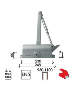 Dabel zatvarač za vrata 4030 silver248(230)x44(19) mm 65-85 kg q