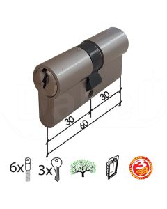 Dabel cilindar za vrata cl2036 nikl 60 mm (30-30) 3k dbp1