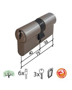 Dabel cilindar za vrata cl2036 nikl 75 mm (35-40) 3k dbp1