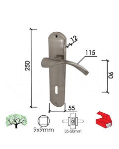 Dabel kvaka šild za vrata guča b-ni 8x8/90 mm. klj q