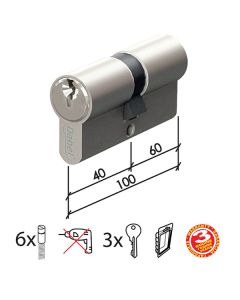 Dabel cilindar za vrata CL2010 SS x100mm(40-60) 3K DBP2