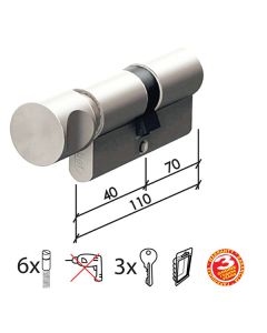 Dabel cilindar sa dugmetom CL2010K SS x110mm(40D-70) 3K DSP