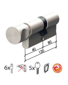 Dabel cilindar kod dugme CL2020K SS x120mm(40D-80) 5kod DSP