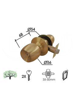 Dabel brava sa rozetom kugla kugla B3000 Mat Ms 60mm ul vrata 5pin cil. DBP0