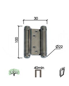 Dabel šarka kaubojska za vrata SP9035 Nikl x100x30/fi22mm 40mm min. štok DBP2