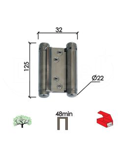 Dabel šarka kaubojska za vrata SP9035 Nikl x125x32/fi22mm 48mm min. štok Q