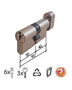 Dabel cilindar sa dugmetom CL2036K Nikl 90mm(40-50) 3K DBP1