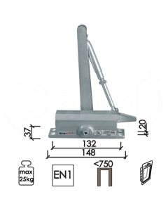 Dabel zatvarač za vrata 4026 Silver 148(132)x37(20)mm 25kg DBP3