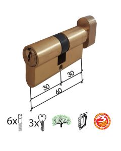 Dabel cilindar sa dugmetom cl2036k mat ms 60 mm (30-30) 3k