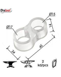 Dabel odbojnik zidni za kvaku OD402 Trans fi15/fi17/14/45/24mm (2kom) DBP1