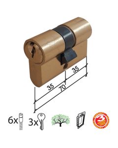 Dabel cilindar za vrata CL2036 Mat Ms 70mm(35-35) 3K DBP1