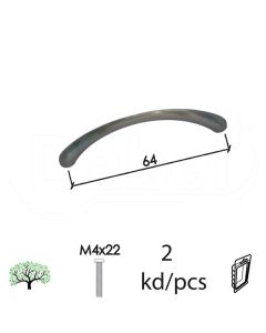 Dabel ručica za nameštaj c40 b-ni 64 mm (2kom) m4x22 mm 