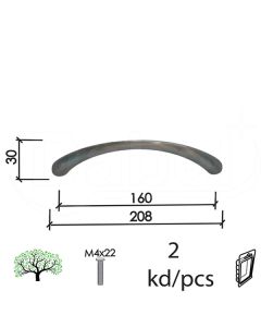 Dabel ručica za nameštaj c40 b-ni x160 mm (2kom) m4x22 mm