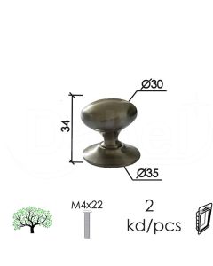 Dabel dugme za nameštaj d11 hr 35 mm (2kom) m4x22 mm dbp1