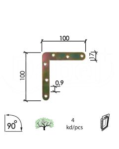 Dabel vezač ugaoni lp1 znž x100xx100/17/0,9 mm (4kom) 