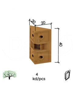 Dabel ugaonik za nameštaj u9000 oker 20x20x40 mm (4kom) 