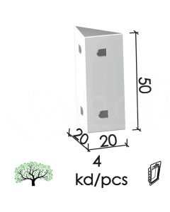 Dabel ugaonik za nameštaj u9000 bela 20x20x50 mm (4kom)