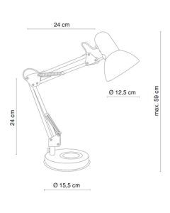 Globo Famous stona lampa 1xE27 40W 230V crna