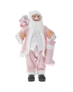 Novogodišnja figura Deda Mraz roze 60 cm