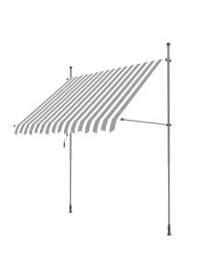 Balkonska tenda M1510, 250x130 cm, sivo-bela