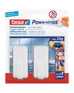 Tesa vešalica powerstrips klasik Bela 2kom