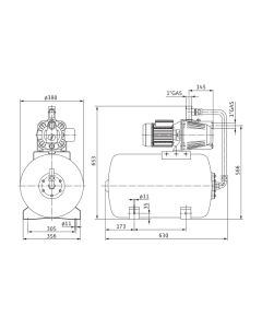 Wilo Initial Jet System 4-4-50 samousisna jednostepena pumpa 750W