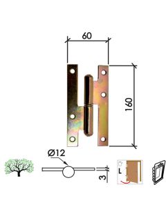 Dabel šarka brodska za vrata SP9006 ZnŽ x160x60x3mm Leva DSP