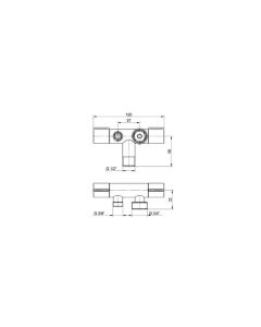 ROSAN UGAONI VENTIL 1/2 SA 3/8 X 3/4 ARMOR 120MM