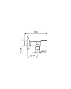 ROSAN UGAONI VENTIL 1/2 SA 3/8 ARMOR 100MM OKRUGLI