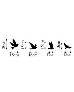 Zidna dekoracija ptičice, metalna, set sa 4 ptičice